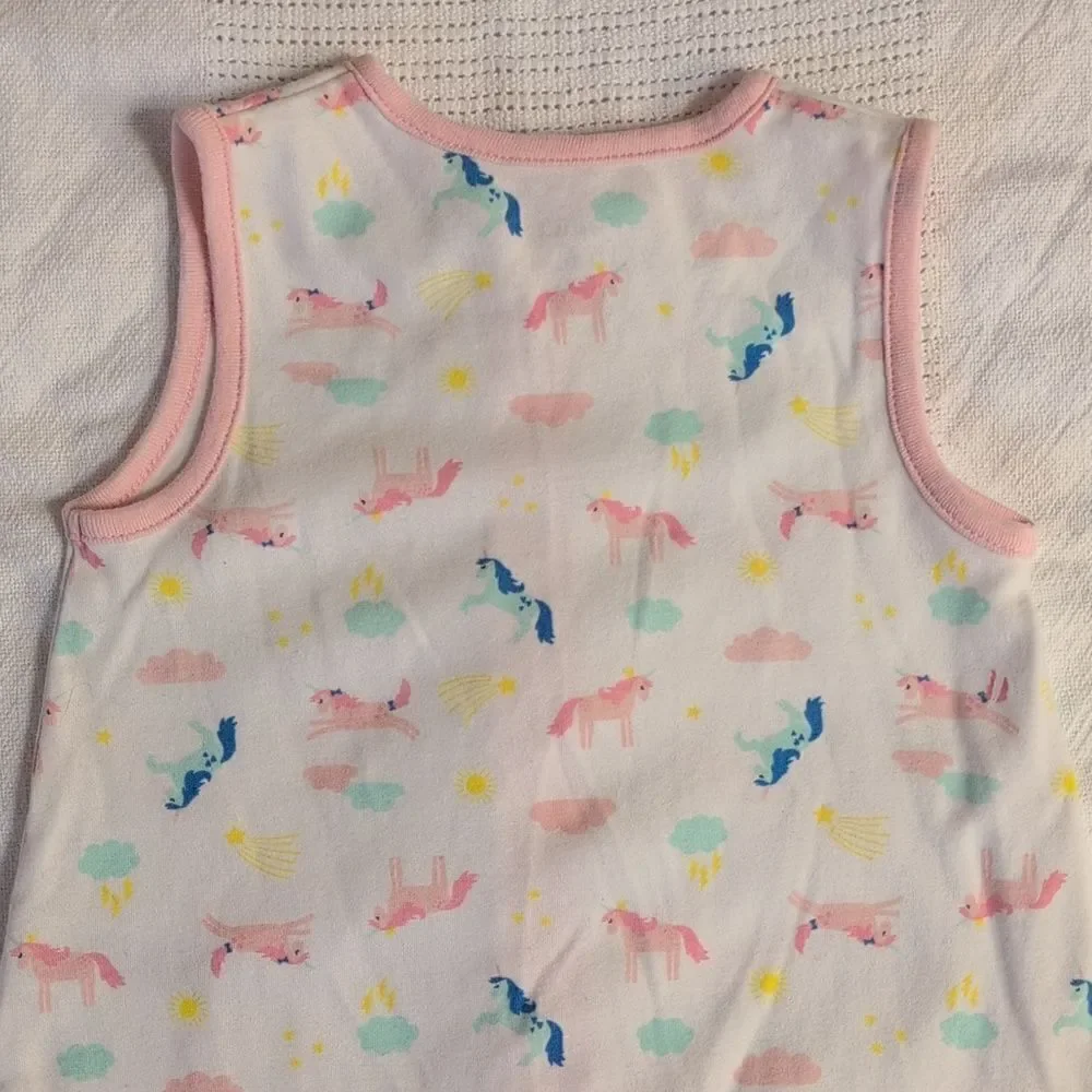 Carter's Medium 6-9 months Pink Unicorn Cotton Zippered Sleep Sack